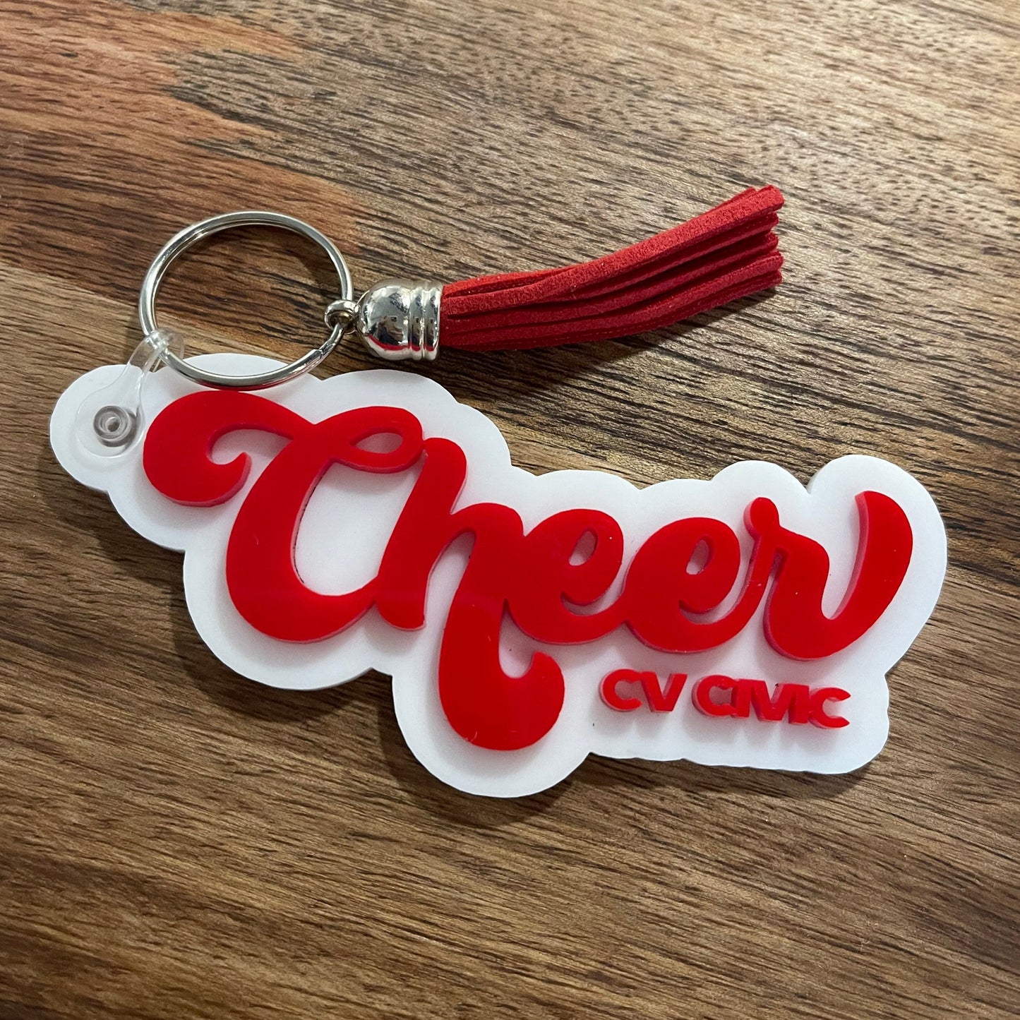 Retro Cheer Keychain | Cheerleader Keychain or Bag Tag