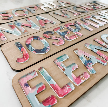 Wooden Name Puzzle with Acrylic Letters