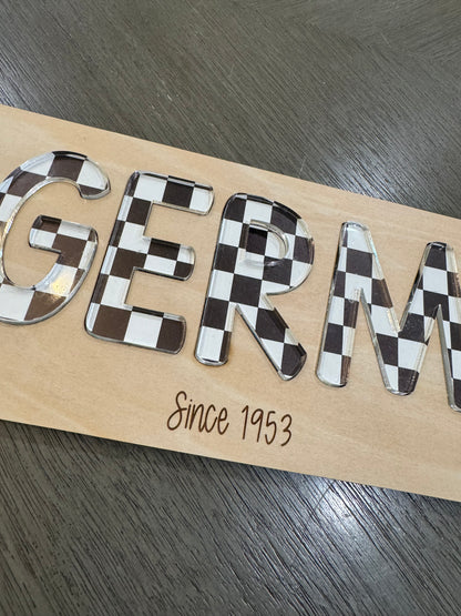 Wooden Name Puzzle with Acrylic Letters