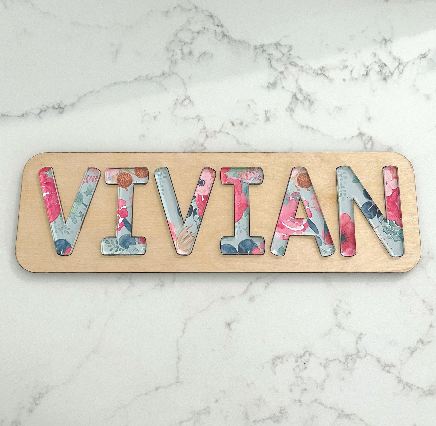 Wooden Name Puzzle with Acrylic Letters