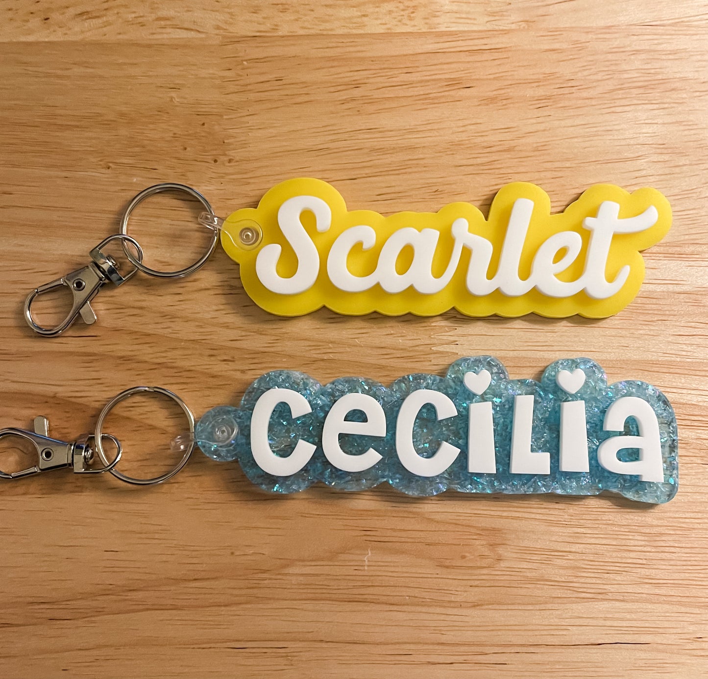 Personalized Acrylic Keychain, Backpack name Keychain