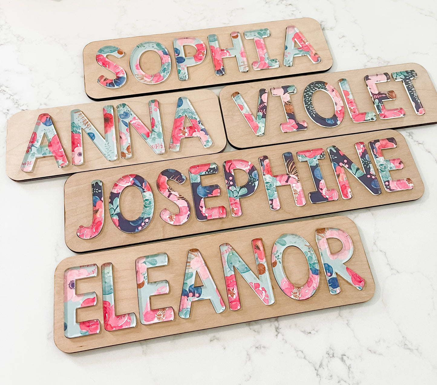 Wooden Name Puzzle with Acrylic Letters