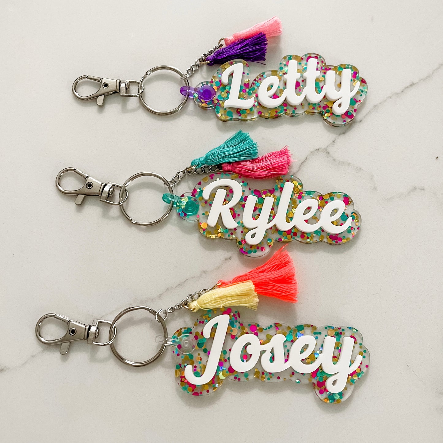 Personalized Acrylic Keychain, Backpack name Keychain