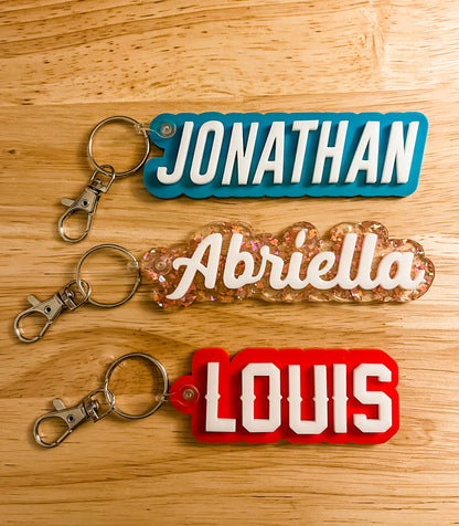 Personalized Acrylic Keychain, Backpack name Keychain