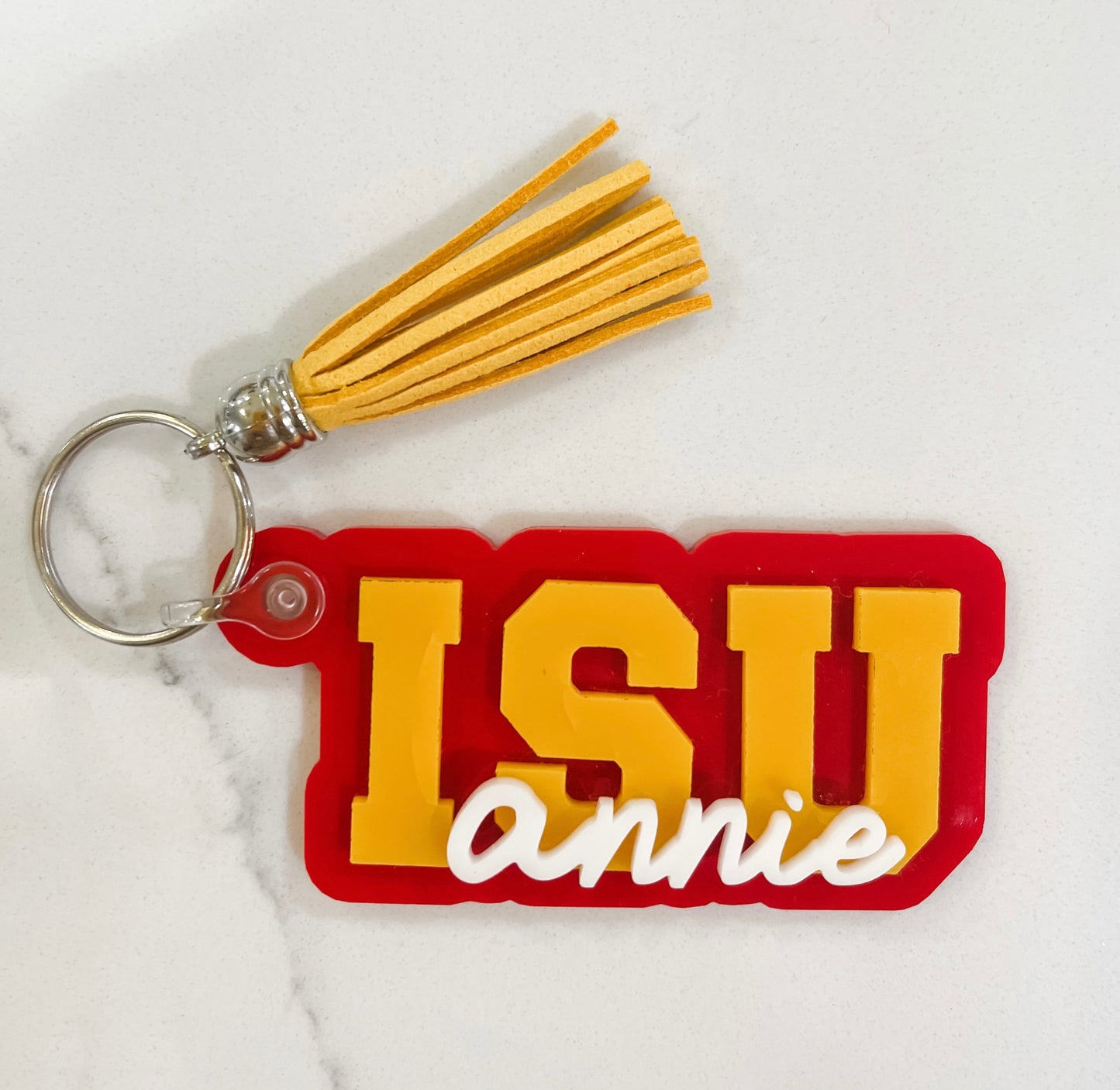 Sports! Keychain | College or Pro | Triple Layer Acrylic Keychain