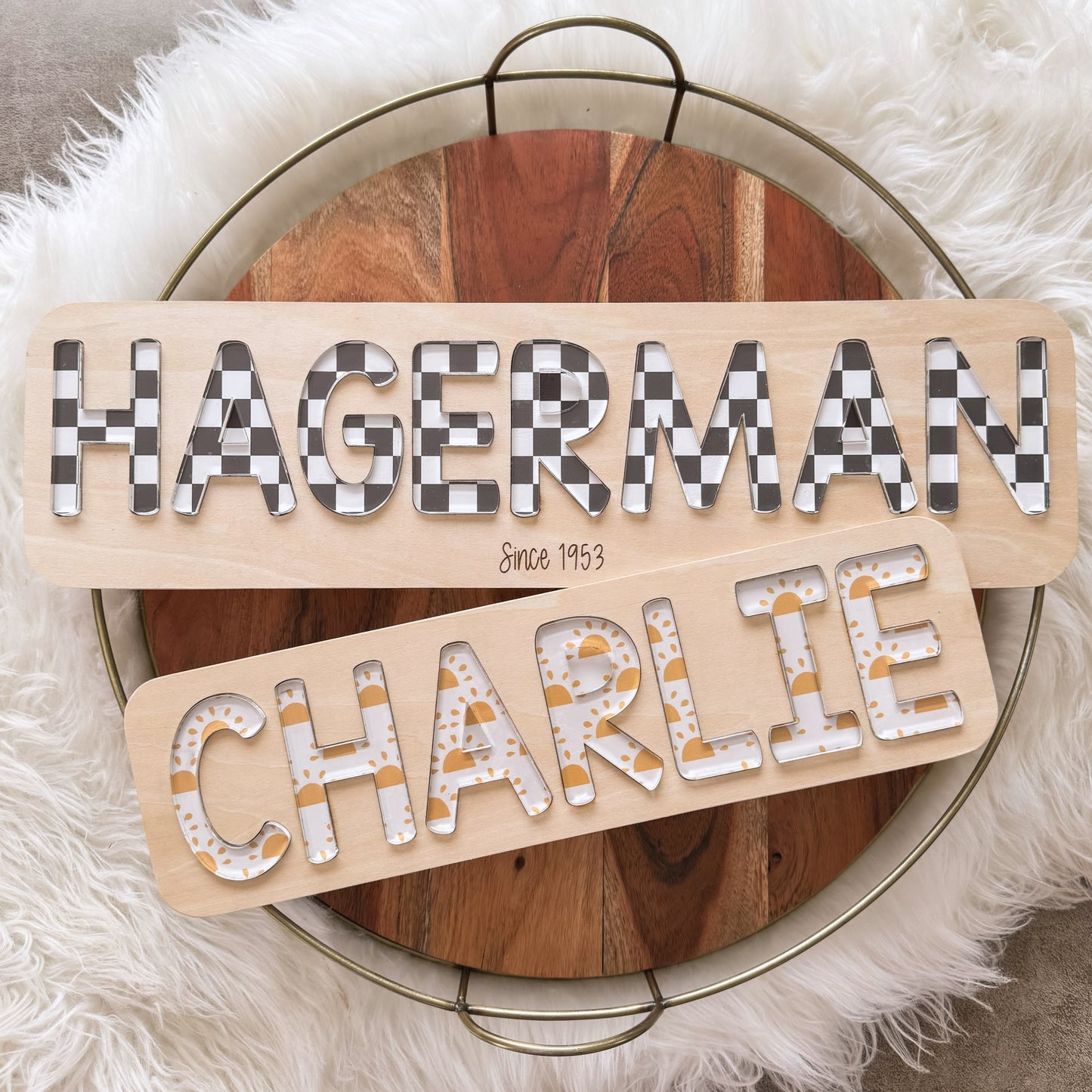 Wooden Name Puzzle with Acrylic Letters