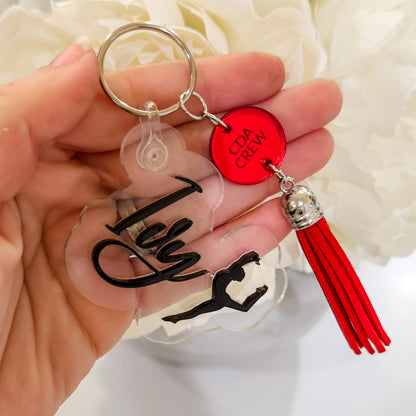 Personalized DANCER/GYMNAST Acrylic Keychain | Name with Dance Crew