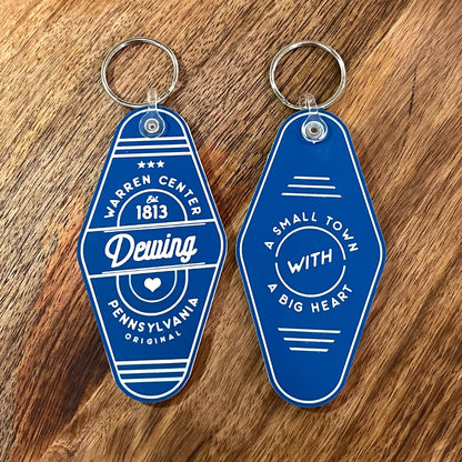 Warren Center - A Small Town with a Big Heart | Retro Motel Keychain