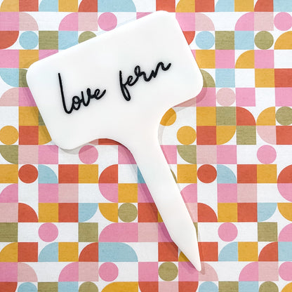 LOVE FERN - Acrylic Plant Stake